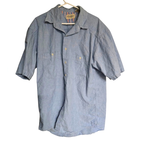 St. John's Bay Jeanswear Blue Casual Button Down Shirt Mens VTG Large Tall - Picture 1 of 5